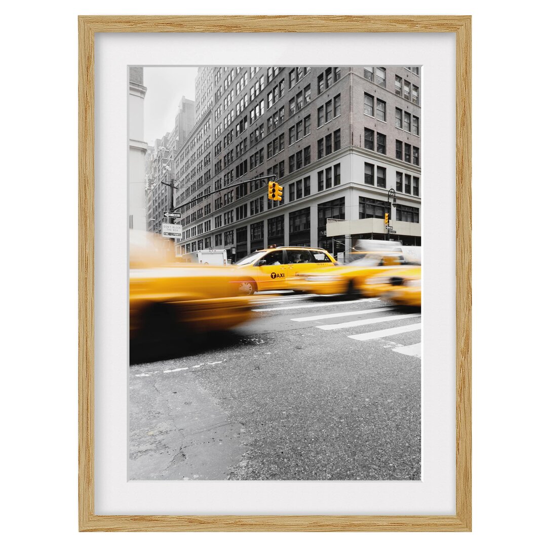 Gerahmtes Papierbild Rasantes New York