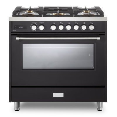 Verona Ultima Series 36 Inch Dual Fuel Range with 5 Sealed Burners (Matte Black)