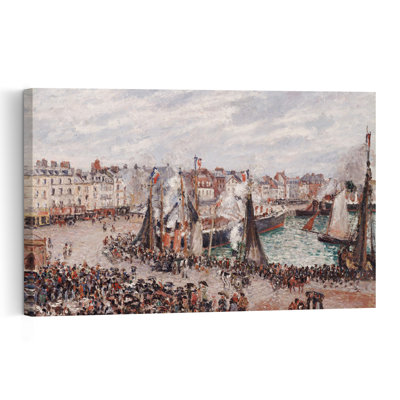 Le marché aux poissons de Dieppe : temps gris, matin, 1902. Estampe murale abstraite contemporaine représentant une ville.
