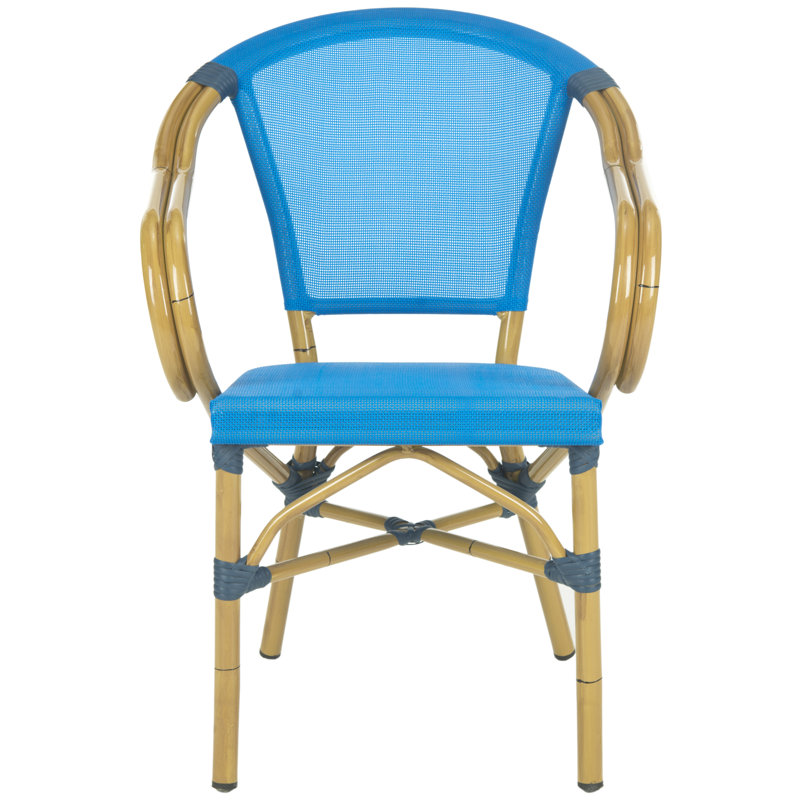 Chaise de patio empilable avec coussin Matilda, Blue