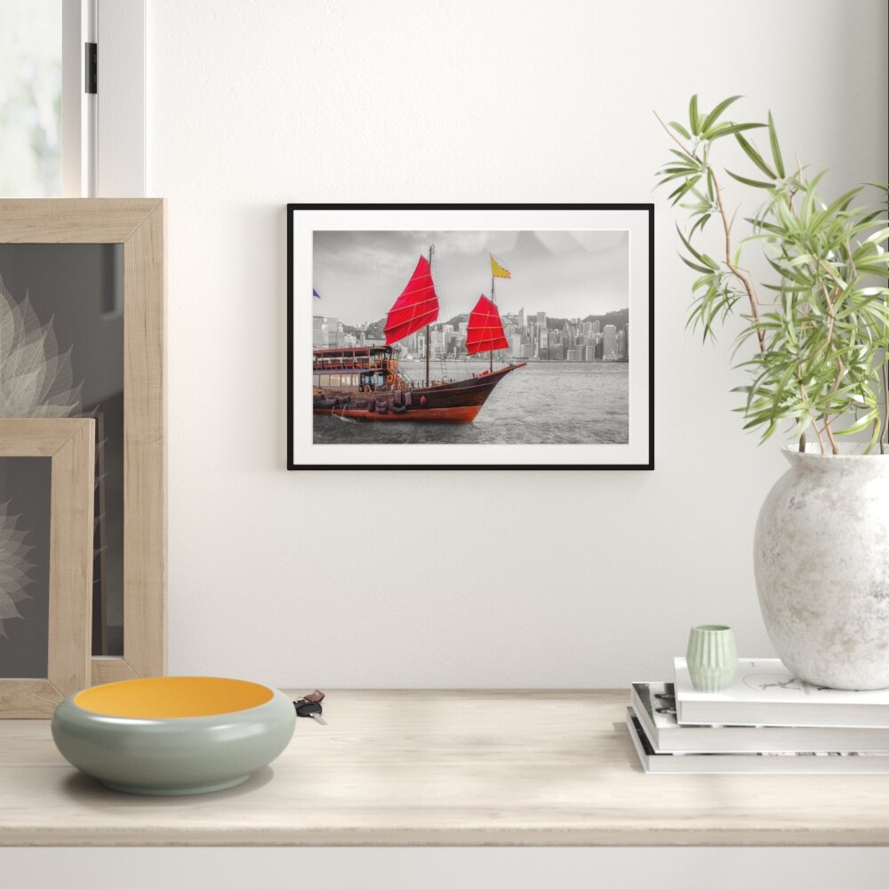 Segelboot mit Segeln Gerahmtes Poster