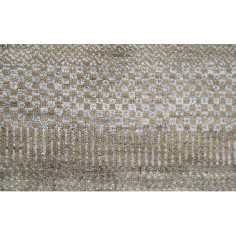 Hand-Knotted High-Quality Natural and Black Area Rug
