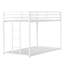 Lit simple au-dessus de métal blanc, structure, barrières de sécurité renforcées, marches confortables, barrières de sécurité à assemblage rapide pour une protection, installation interchangeable et simple