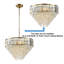  5 lumières de plafond de style lustre moderne en cristal doré antique à 5 lumières de 20 po pour salle à manger, chambre et vestibule