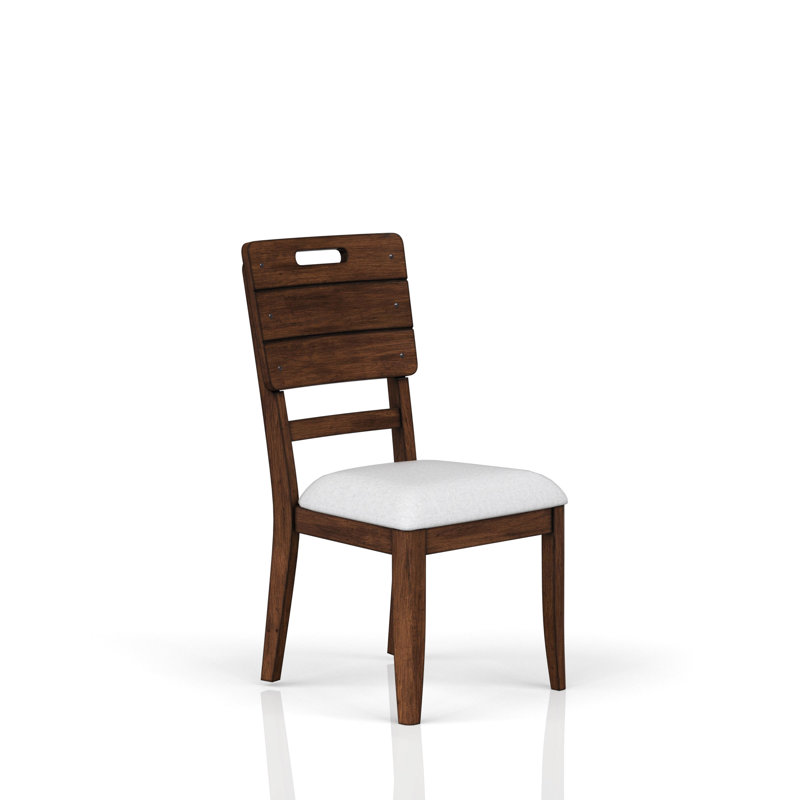 2 chaises de salle à manger d'appoint avec siège rembourré et 2 sièges à finition brune