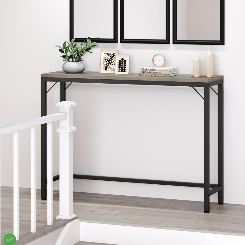 Console de canapé 9,1 po étroite derrière un canapé long avec 4 supports