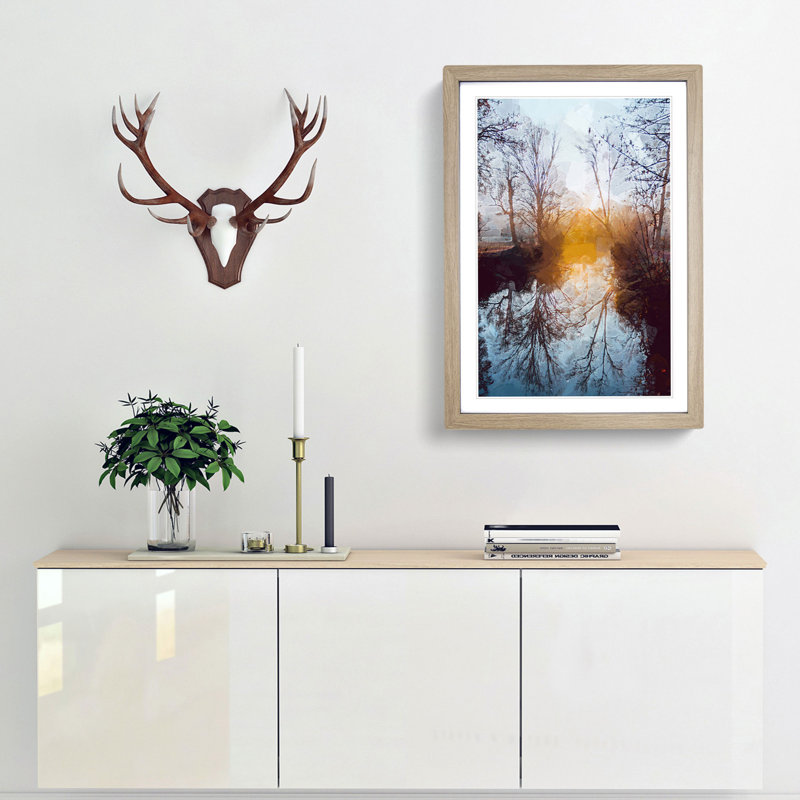 Trees in Abstract - Framed Print, Oak, 76cm H x 50cm W x 2cm D