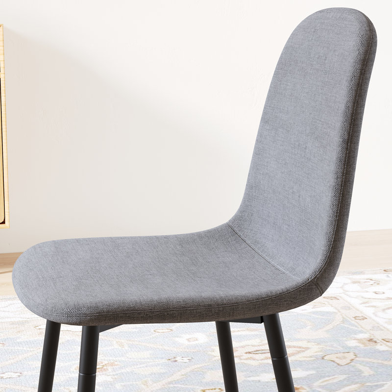 19.1'' H Linen Upholstered Metal Side Chair