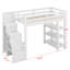 Lit mezzanine avec escalier et tablettes de rangement, structure de lit mezzanine en bois avec lumières DEL et bibliothèque, lits mezzanine peu encombrants-1670964923