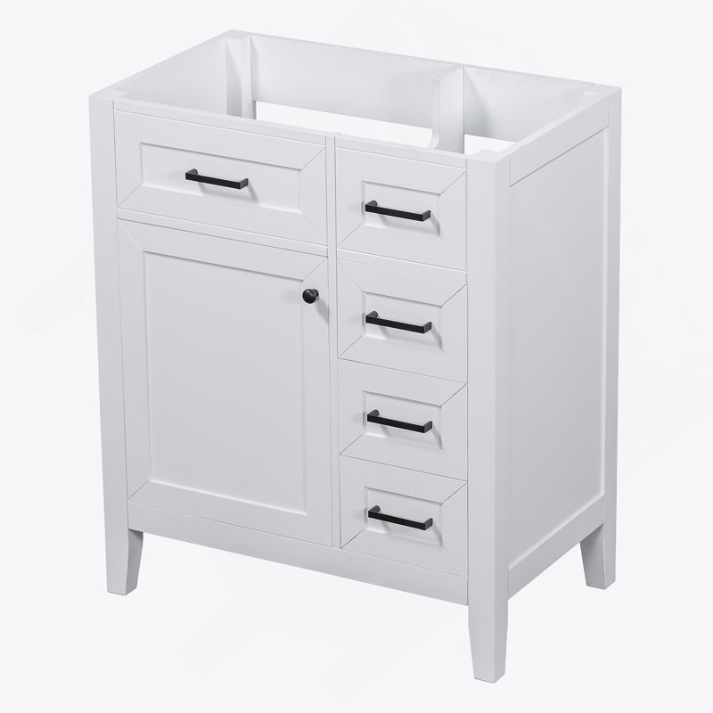 Meuble-lavabo de salle de bain sans lavabo, base d'armoire seulement, armoire de salle de bain avec tiroirs, structure solide