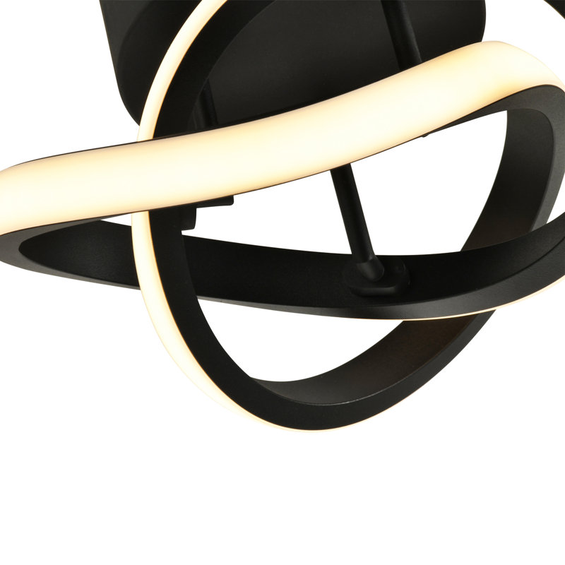 Aamiyah LED Semi Flush Mount, Matte Black