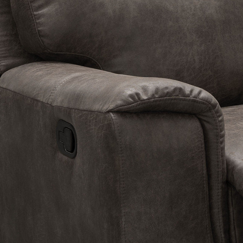 Nobleboro Upholstered 90'' Reclining Sofa, Espresso Brown