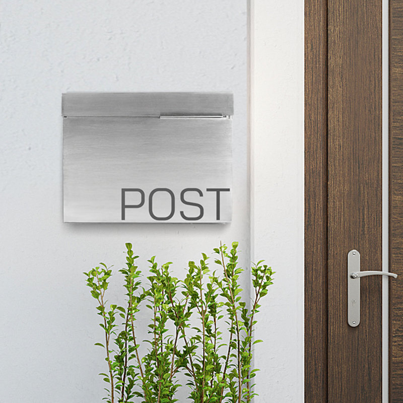 Boîte aux lettres murale, Argent, H 11 po x l 14,6 po x P 4,50 po