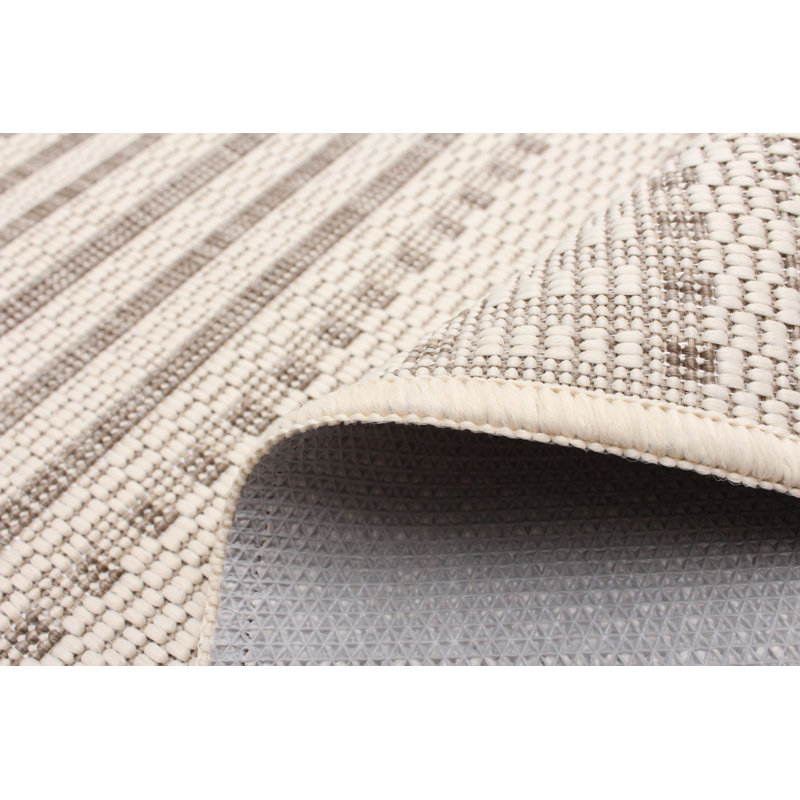 Tapis ivoire intérieur / extérieur Bralynn, Tapis de couloir 2 pi 2 po x 6 pi 7 po