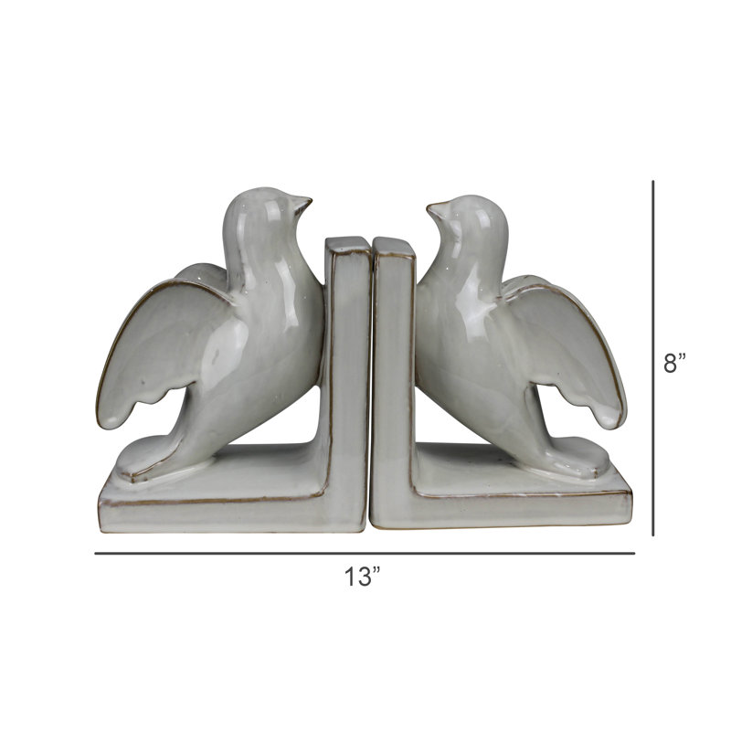 Bird Bookends Pair, Ceramic