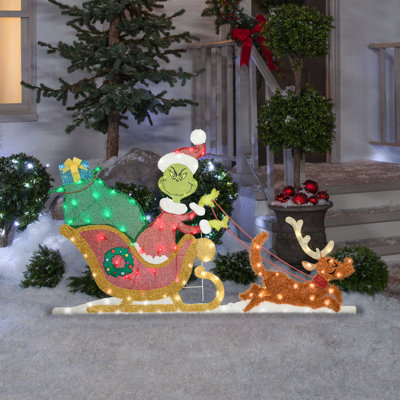 Scène de traîneau lumineux KD Grinch