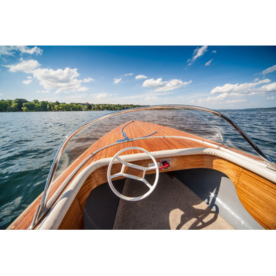Boat On Lake - Wrapped Canvas Print