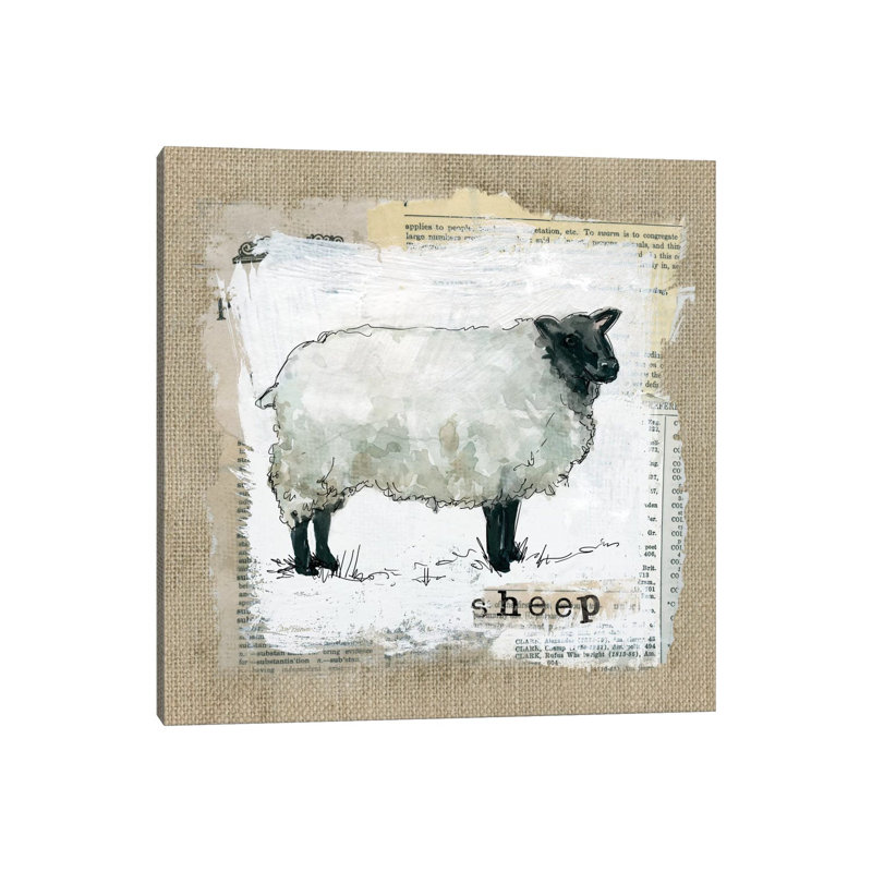 Burlap Sheep by Carol Robinson - Wrapped Canvas Print, 45.72 cm H x 45.72 cm W