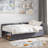 Twin size L-Shaped Upholstered Platform Bed with Storage and Drawers-110990650