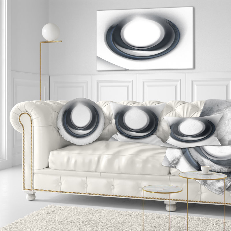 Grand cercle noir fractal sur fond blanc - imprimé abstrait