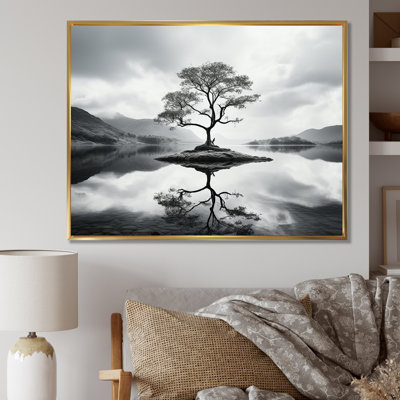 «Scenic Lake Tranquility - Lakes & Rivers», art mural du salon