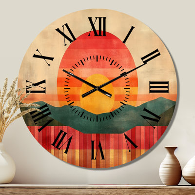 Horloge murale en métal Sunset Sunset of the Seventies