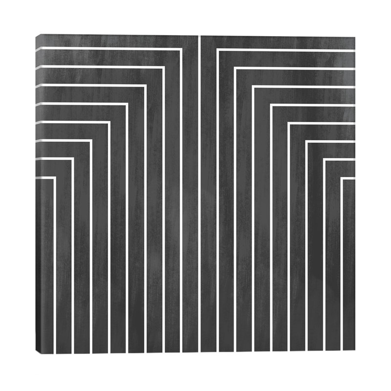 Mid Century Modern Art- Geometric Pattern 90 1 Piece Wrapped Canvas Wall Art, 93.98 cm H x 93.98 cm W x 3.175 cm D