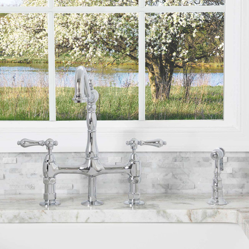 Chevington Kitchen Faucet with Side Spray, Chrome