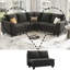 Fauteuil 2 places sans accoudoirs en velours Eyram, module modulaire pour canapé modulaire-802279986