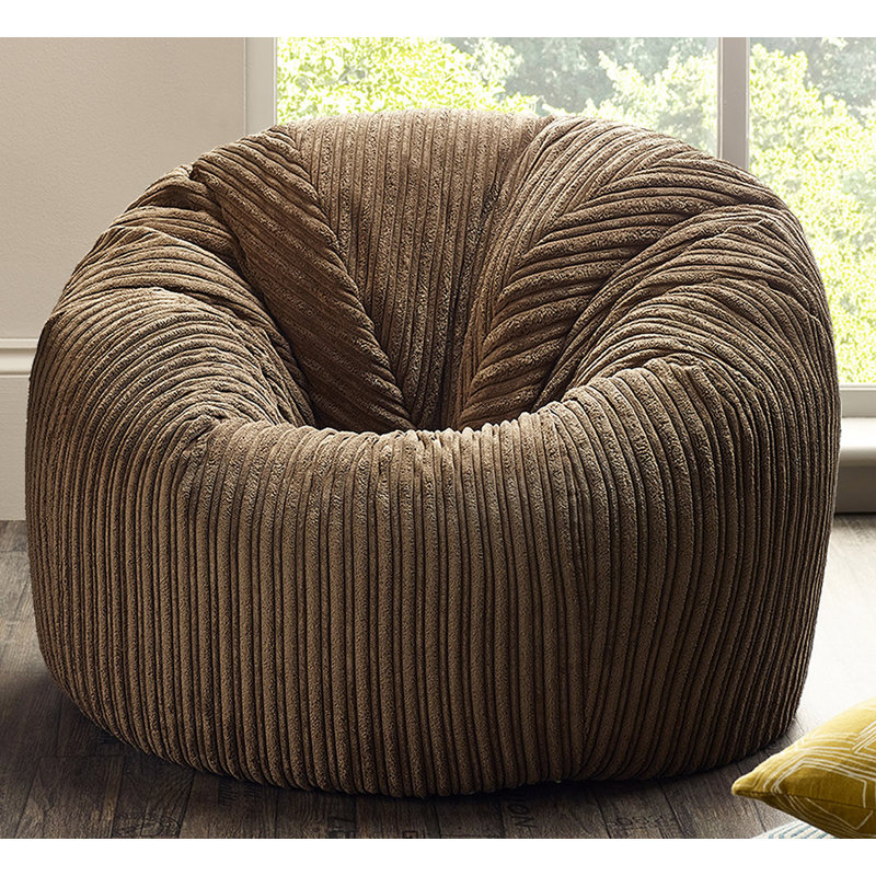 Corduroy Refillable Classic Bean Bag, Brown