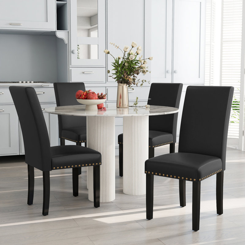Upslope 18.9'' H Upholstered Parsons Chair, Black