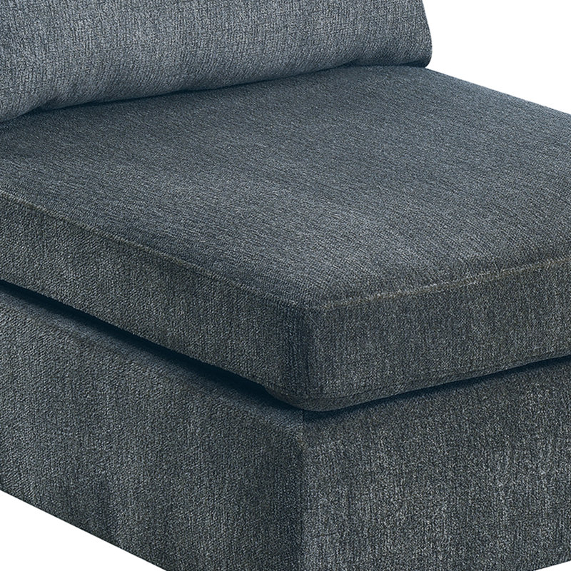 Fauteuil modulaire 3 pièces en chenille grise, structure en bois fournie