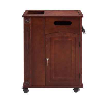 Traditional End Table with Charging Station and Storage, Ideal for Bedroom and Living Room