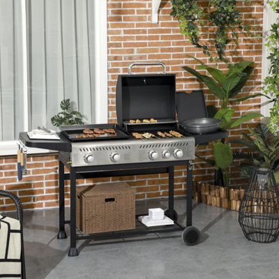 CLIY 5 - Burner Gas / Charcoal Combo 41000 BTU BTU Gas Grill