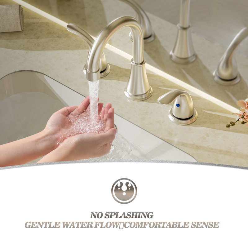 2-handle Bathroom Faucet with Drain Assembly