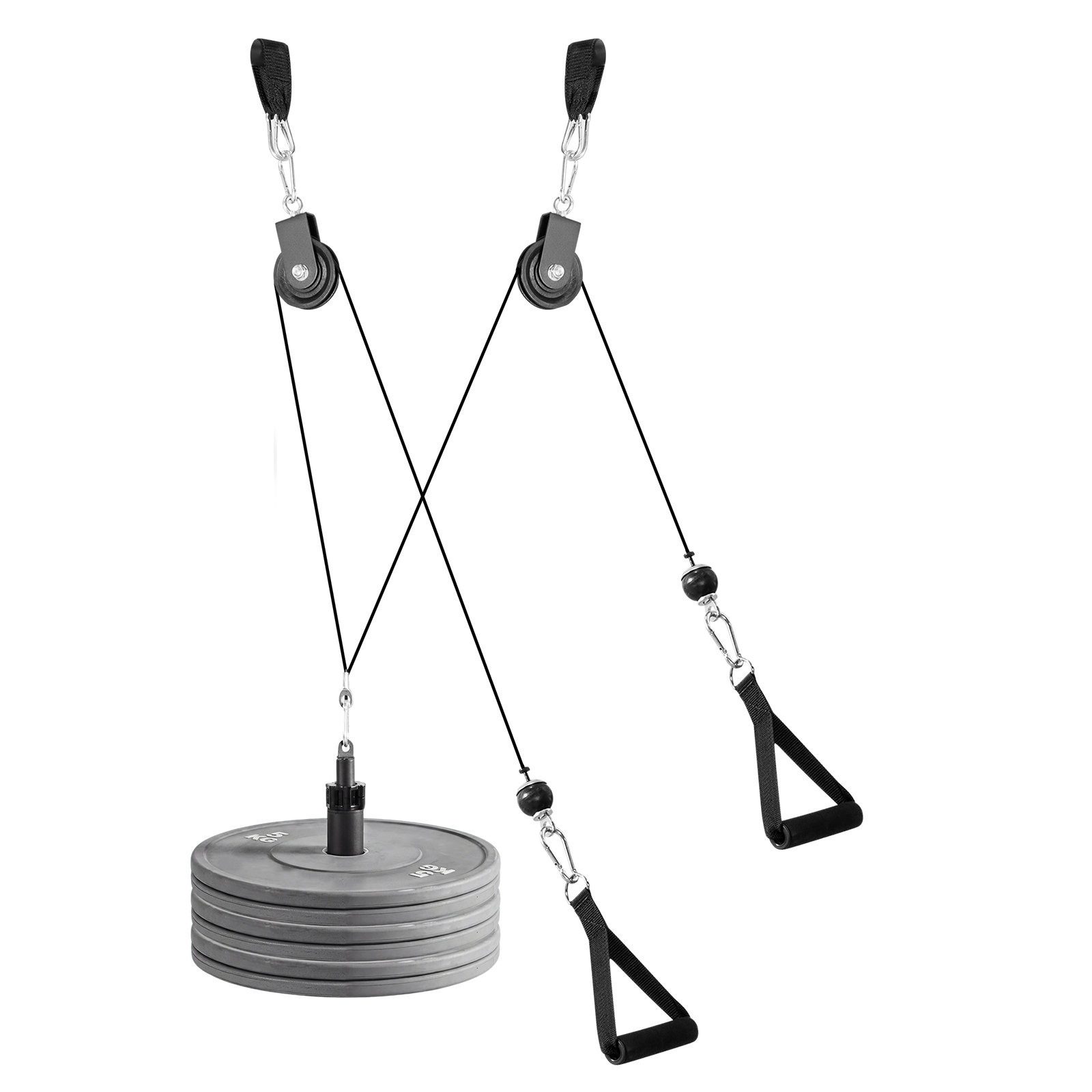 VEVOR Pulley System, 2 PCS LAT and Lift Pulley System, Gym Rack Pulleys ...