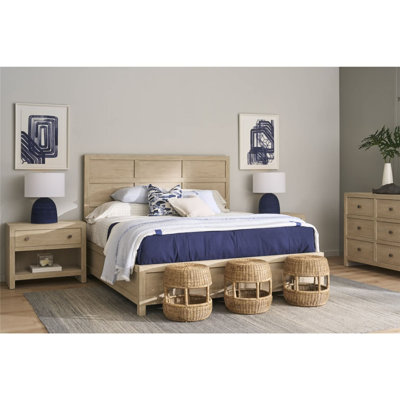Table de chevet Oasis Dockside en chêne massif de 86 cm de large avec prises électriques et éclairage DEL