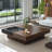 Zaryia Modern Square Walnut Wood Coffee Table with Sliding Top and Hidden Storage Compartment-582041540