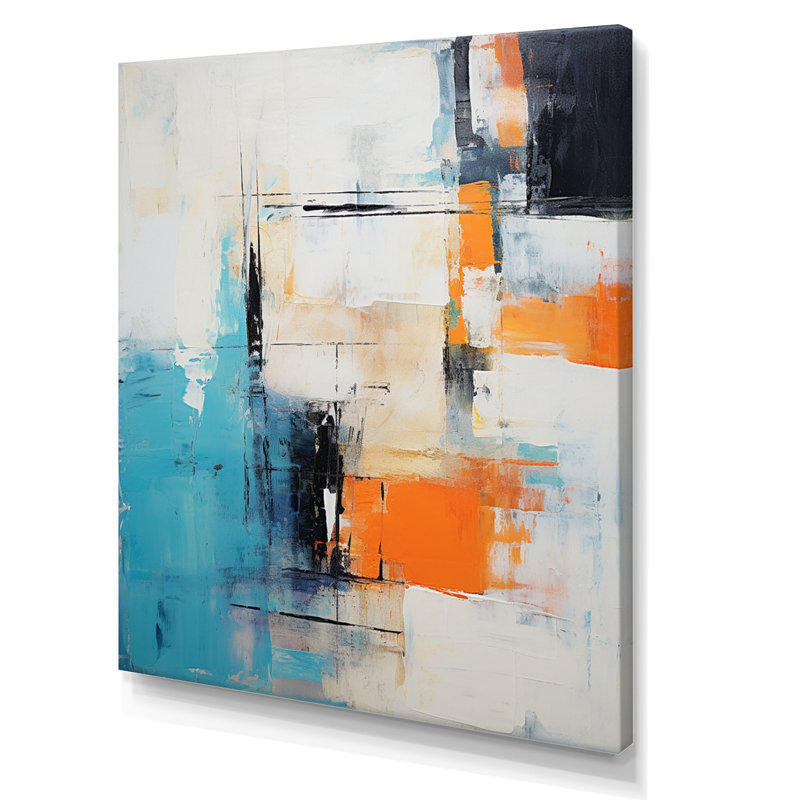 Cubist Visions Deconstructed Minimalism I - Abstract Painting Canvas Art Print, H 40 po x l 30 po x P 1,5 po, Toile tendue