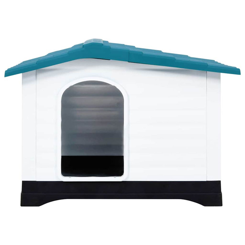 Niche pour chien vidaXL en polypropylène bleu, blanc, noir 35,6 po x 26,8 po x 26,0 po, Bleu / blanc