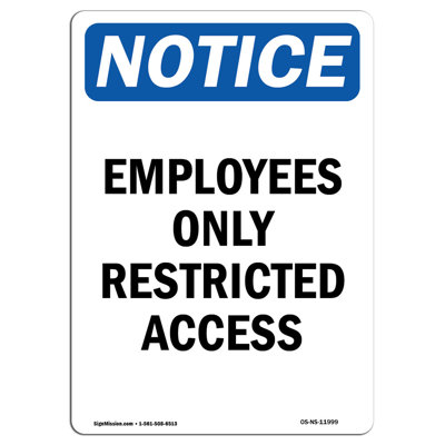Employees Only Restricted Access Sign