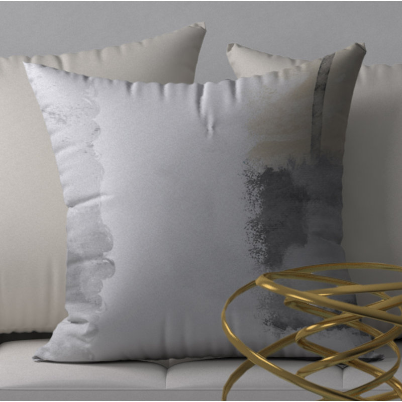 Housse de coussin décorative carrée à entretien transparent/insert, H 24 po x l 24 po