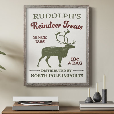 Christmas Farm Sign Collection B Framed Print - Solid Wood