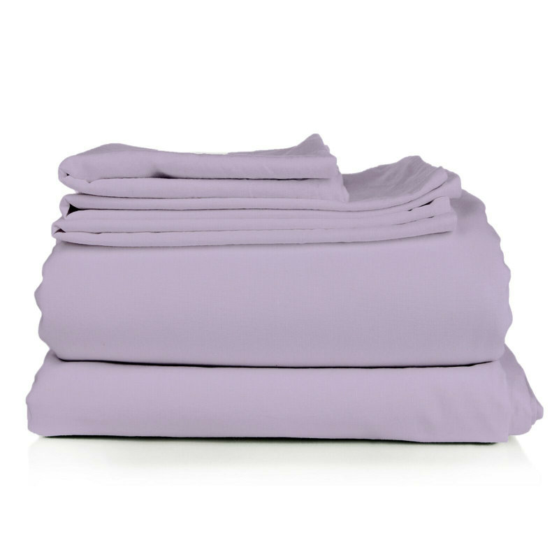 Ensemble de draps en micro-fibre, Ensemble de draps pour grand lit + un drap-housse , Lilas