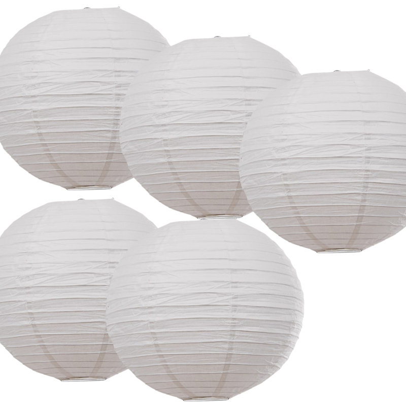 Paper Round Pendant Shade ( C-Clip ) in White, 35 cm H x 35 cm W x 35 cm D