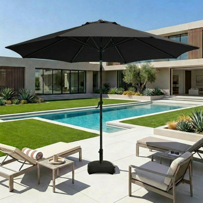 11 ft. Market Patio Umbrella with Base & Push Button Tilt