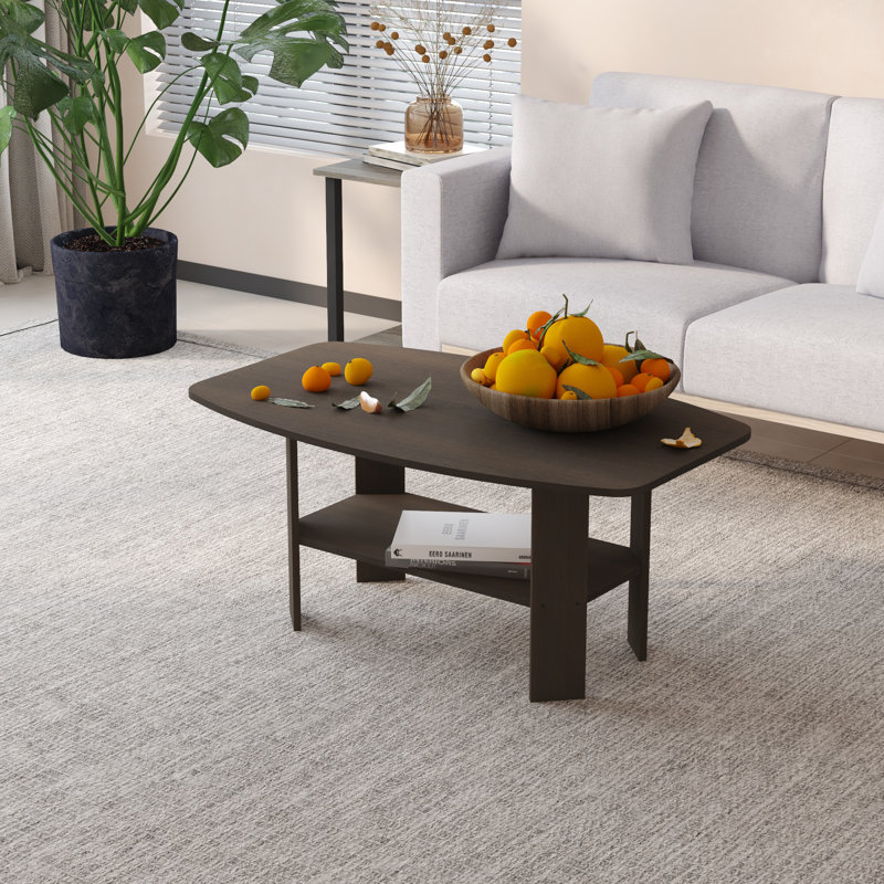 Table basse avec rangement en bois Modern Modern, Marron foncé