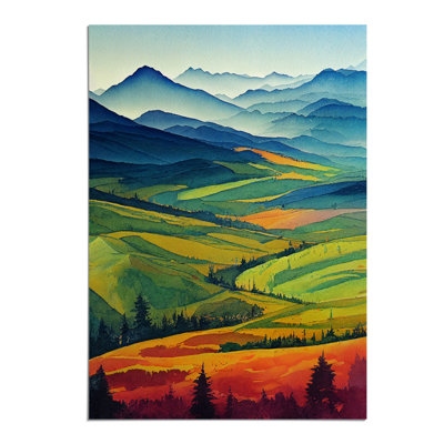 Watercolour Meadow Landscape No.1 - Wall Art