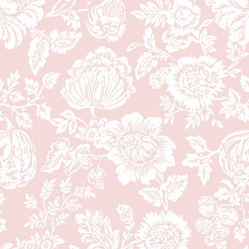 by Rachel Ashwell Stipple Floral 10m x 52cm Wallpaper Roll, Pink