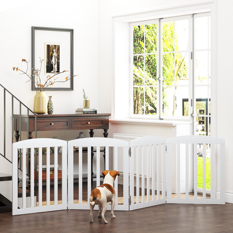 4-panel Wooden Dog Gate, Antique White